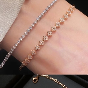 Bracelet tennis en or rose et jaune 18 carats AU750 de luxe Xinfly - Product Image 5