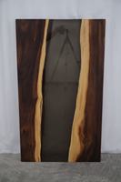 MORE DESIGN Vente en gros d'usine Monkeypod Live Edge Epoxy Table à manger en résine de rivière en bois de noyer massif