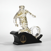 Trophée de football créatif en acrylique avec motif de joueur imprimé, récompense sportive personnalisée pour compétition de football et souvenir d'événement