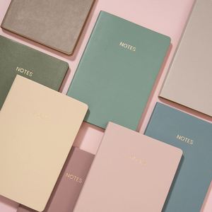 Agenda de poche en cuir PU souple de haute qualité, personnalisé, reliure thermique, marque personnalisée, facile à écrire, cadeau pour filles - Product Image 1