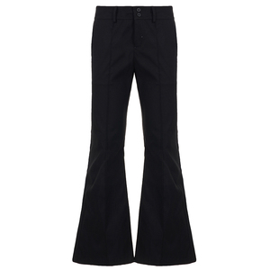 Pantalones de Pierna Ancha de Tiro Bajo Estilo Gótico para Mujer, Corte Regular, Color Sólido, Negro Básico, Casuales, para Primavera, Ropa Urbana - Product Image 5