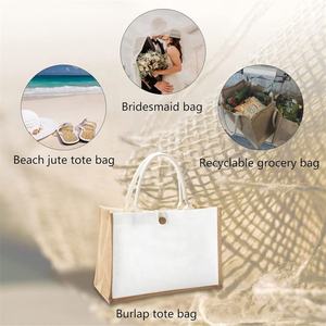 New Portable Packaging Grocery <b>Bags</b> Waterproof Reusable <b>Jute</b> <b>Shopping</b> <b>Bag</b> Custom Jutebeutel - Product Image 4