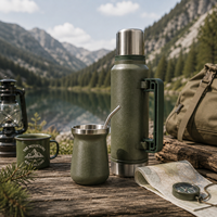 Bouteille isotherme à double paroi en acier inoxydable 304 avec logo personnalisé, grande capacité, pour yerba maté, café, eau, voyage