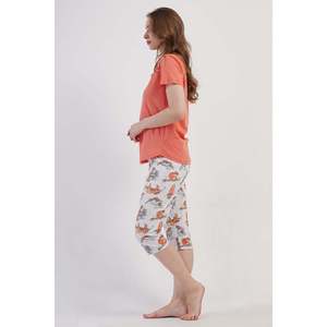 Combinaison de nuit ovale à manches courtes et col rond pour femmes - Product Image 3