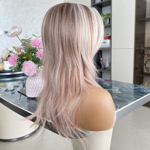 Pelucas de Encaje Sintético Suave Color Albaricoque, Resistentes al Calor, con Capas Transparentes, para Mujer, Moda 2026 - Product Image 1