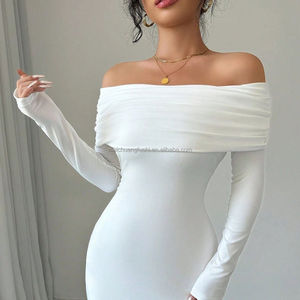 Abito Lungo Personalizzato con Spalle Scoperte per <span class=keywords><strong>Donna</strong></span>, Vestito da Sera, Abito da Cocktail e da <span class=keywords><strong>Matrimonio</strong></span> - Product Image 6