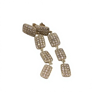Boucles d'oreilles pendantes pour femme en diamant naturel taille ronde, 3.20 carats au total, en argent sterling 925 plaqué jaune, serti à griffes, tendance, vente en gros - Product Image 1