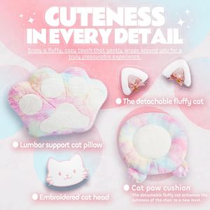 Australien Bequeme bequeme rosa weiße Leders essel Gamer Cute Gaming Chair Beste süße Gaming Stühle mit Fuß stütze für Mädchen - Product Image 5