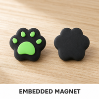 Aimant de réfrigérateur personnalisé en PVC souple avec empreinte de patte noire 3D, autocollant mignon pour chien et chat, souvenir de clinique vétérinaire