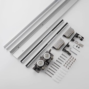Kledingkast Badkamer Verdikking Aluminium Soft Close Stille Hangende Katrol Onzichtbare Rail Magische Verborgen Schuifdeurbeslag - Product Image 2