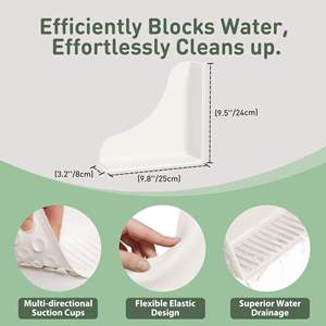 2-Pack Silicone Shower Splash <b>Guard</b> with Strong Suction Cups Reusable Bath Tub <b>Corner</b> Water Blocker for Secure Seal&Easy Removal - Product Image 4