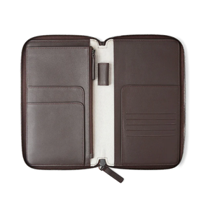 Tarjetero de cuero genuino a la moda para <span class=keywords><strong>mujer</strong></span>, billetera larga con cremallera, billetera para documentos de viaje, billetera para pasaporte - Product Image 3