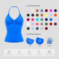 Fournisseur OEM ODM de débardeurs de yoga sans coutures rembourrés pour femmes, en nylon mat très extensible, effet push-up sculptant, dos ouvert, vêtements de sport