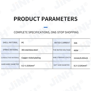 מחבר מהדק jinh 24a 450v 3p cmk653 מהיר לדחוף-in סוג מסוף חוט ידית - Product Image 6