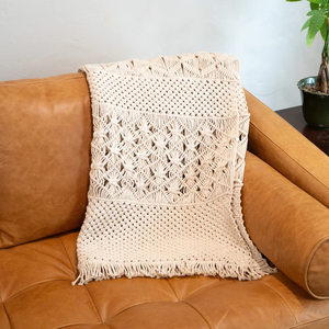 50x40 pulgadas Boho cremoso blanco hecho a mano gran tiro macramé muebles decoración del hogar Manta - Product Image 2