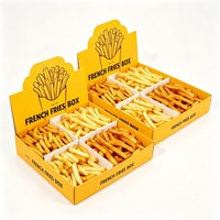Boîte à frites pliable jetable de qualité alimentaire avec séparateur, boîtes de présentation alimentaire avec trous pour sauce, plateau en papier, support pour churros