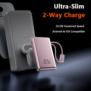 Mini 10000mAh Power Bank 22.5W Super Fast Charging Built-in Dual <b>Cable</b> PD 20W Portable <b>Charger</b> - Product Image 1