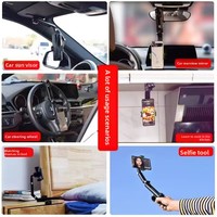 Support de navigation automobile à clipser sur pare-soleil, type boucle, pour enregistreur de conduite et support de téléphone avec rotation à 360 degrés pour caméra d'action