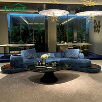 Ensemble de canapés en cuir véritable de luxe italien, design moderne incurvé haut de gamme avec capitonnage pour salon et mobilier de villa