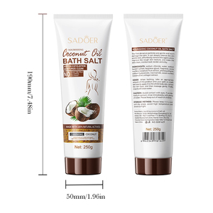 SADOER - Sal de Baño Exfoliante Corporal con Aceite de Coco Orgánico y Sal Gris del Mar, 250g, Limpieza Profunda - Product Image 6