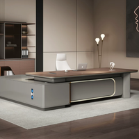 Nouveau bureau de direction modulaire en bois de luxe moderne et convertible pour PDG, directeur, responsable