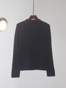 Pull en maille à col semi-haut pour femme, automne-hiver, coupe ajustée, manches longues, col roulé, pull extensible, doux, basique, superposition - Product Image 4