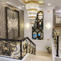 Designs de rampes d'escalier en fer forgé de style victorien de luxe par JXY, résistantes à la rouille, garantie de 5 ans pour la maison