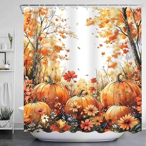 Rideau de Douche en Polyester Imprimé Numérique Roses Blanches Feuilles Dorées Imperméable Personnalisable Vente en Gros Moderne - Product Image 4