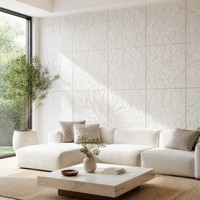 Panel Dinding PVC Modern 50x50cm Anti Air, Anti Api, Motif Retak Es 3D Artistik untuk Dekorasi Dinding Interior Rumah Tangga