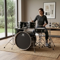 Batterie de percussions acoustiques professionnelle 5 pièces avec matériel complet et cymbales incluses - OEM disponible pour les professionnels et les écoles