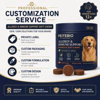 Friandises à mâcher douces pour chiens contre les allergies, complément de soutien immunitaire pour chiens, 12 semaines de soulagement naturel des allergies pour chiens, OEM ODM