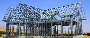 Desain struktur baja prefabrikasi modern bangunan industri dengan baja prefab tergalvanis i-beam untuk bengkel/lorong/vila