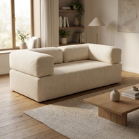 Sofá Cama Modular Compresible de 2 Plazas, Forma Cuadrada, Tapizado en Tela, Relleno de Espuma, Diseño Moderno para Sala de Estar, Centro Comercial, Hotel