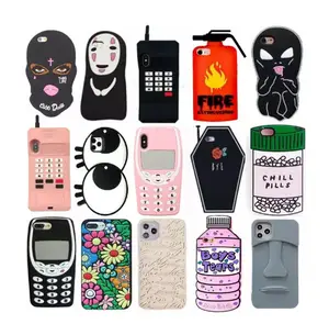 New fashion cute cartoon design for iphone x case hot trendy chic cool 3d soft rubber silicone cover for iphone