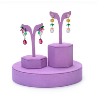 Zebo personnalisé microfibre violet boucle d'oreille bijoux bague bijoux bijoux présentoir ensemble
