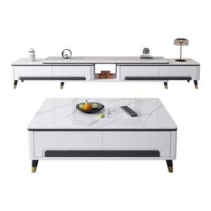 Meuble TV et Table Basse Combinés en Bois Massif, Meuble Mural Moderne Simple et Luxe Léger, Meuble TV Extensible pour la Maison - Product Image 1