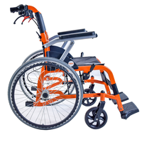 Fauteuil roulant manuel Takan SYIV100-30A, cadre en aluminium léger, certifié CE, dossier rabattable, accoudoirs rabattables, roue arrière en PU de 22 pouces