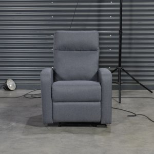 เก้าอี้ปรับเอนทำจากผ้าไมโครไฟเบอร์กรอบไม้ดีไซน์แบบยุโรปที่ทันสมัยพร้อมคุณสมบัติยืดและพับได้เฟอร์นิเจอร์ในบ้าน - Product Image 4