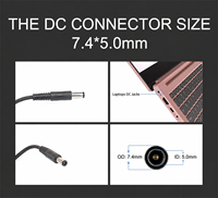 Adaptateur Chargeur Ordinateur Portable 65W 19.5V 3.34A pour Dell Latitude E5440 E5470 7480 E6540 E7240 E7440 7.4*5.0mm OEM