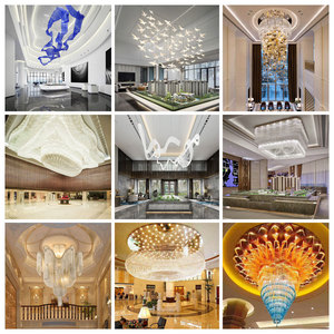 Loby Chandelier Light Luxury Modern extra Large Chandelier Lámpara de techo Colgante - Product Image 6