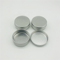 Contenitore in Alluminio Rotondo Argento da 15ml con Coperchio Scorrevole, Mini Scatola in Alluminio per Balsamo Labbra