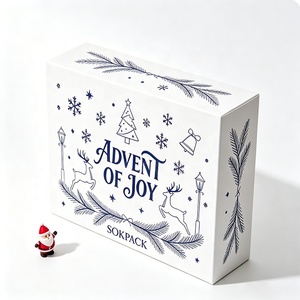 Caja de Regalo de Calendario de Adviento Navideño de 24 Días con Impresión Personalizada, Caja Rígida con Cajón Deslizante para Cuenta Regresiva de Navidad, para Productos de Belleza y Cuidado de la Piel - Product Image 2