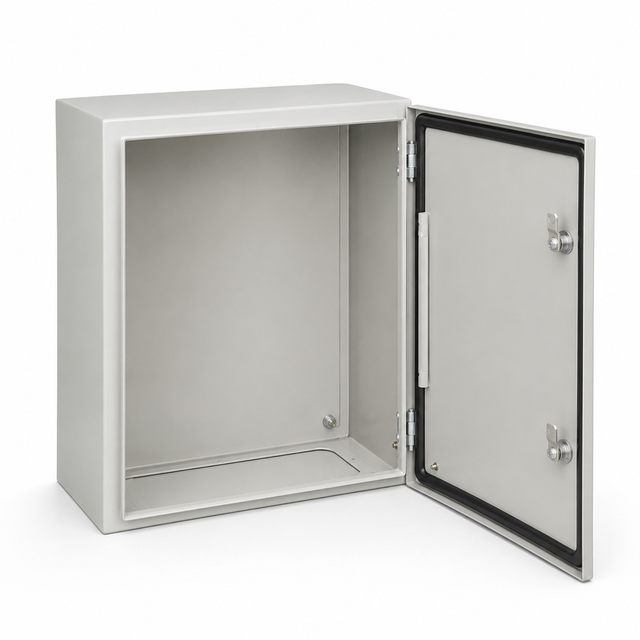 Custom Powder Coated Steel Electrical Enclosure Box with Flush Lock for Industrial Control and Distribution