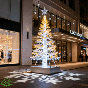SENZHAO 3D Giant <b>LED</b> Metal Frame Christmas <b>Tree</b> with Star Top Outdoor Commercial <b>Lighted</b> Cone <b>Tree</b> for Plaza Holiday Decor - Product Image 5