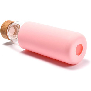 Botella de Agua Deportiva Portátil de Vidrio de Borosilicato Alto con Funda de Silicona - Product Image 1