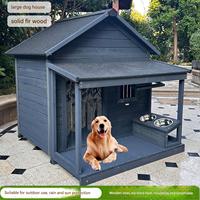 Villa de luxe en bois pour chien, écologique et durable, niche extérieure, lit pour animaux, cage haut de gamme pour grands chiens, pour chats et autres animaux de compagnie dans la cour.