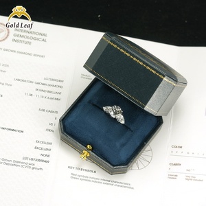 Bague personnalisée en or 10K 14K 18K, bague de mariage, diamant de laboratoire rond de 5 carats, taille DEF, pureté VVS-VS, bague de fiançailles pour femme - Product Image 5