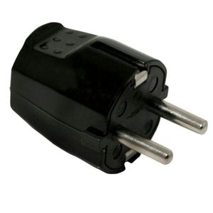 Clavija 10/16a t/t 4,8 mm, couleur noire, idéale pour les connexions électriques sécurisées dans les appareils et les électroménagers. - Product Image 1