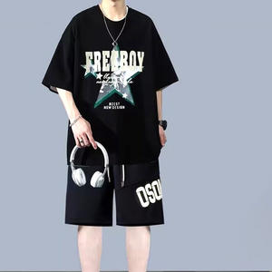 Ropa de calle, Camiseta con estampado de peso pesado, camiseta cuadrada para hombre, moda, cómoda, transpirable, elegante, duradero, chándal - Product Image 4