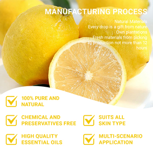 Aceite Esencial de Limón Prensado en Frío 100% Natural Citrus Limon para Aclarar la <span class=keywords><strong>Piel</strong></span> y Purificar el Aire, Certificado COA MSDS - Product Image 3